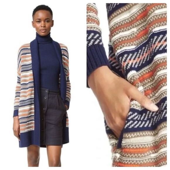 Diane von Furstenberg Taletha Mixed Knit Cardigan - Picture 2 of 16